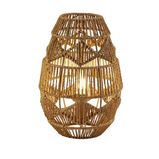 Diamond Pattern Rattan Table Lamp
