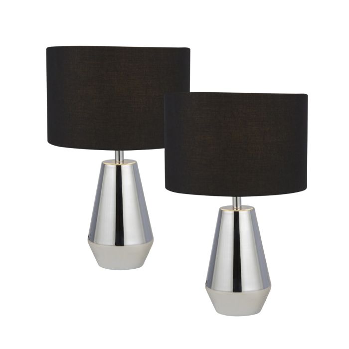 Chrome Base Touch Table Lamps Shades