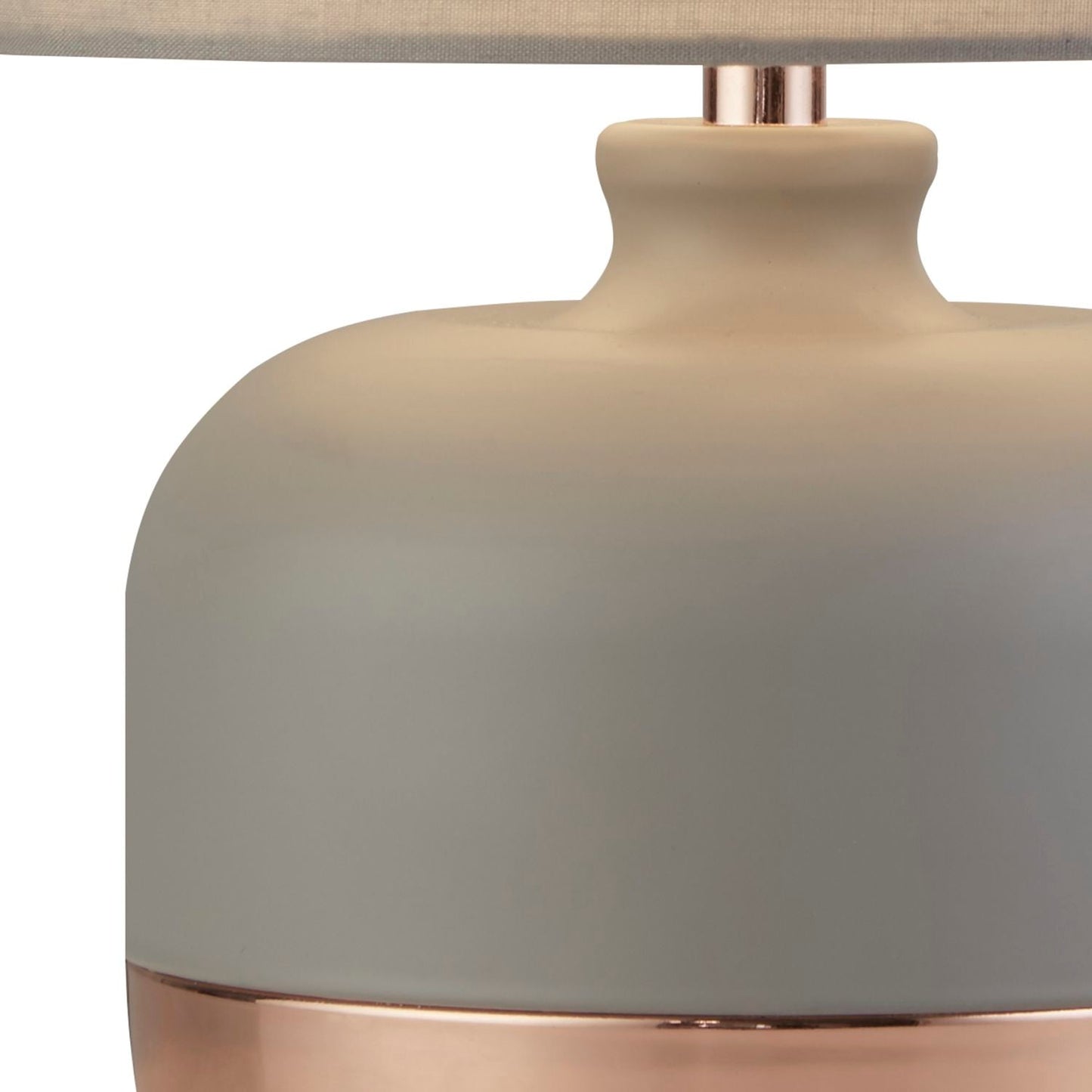 Grey & Copper Table Lamp with Grey Shade