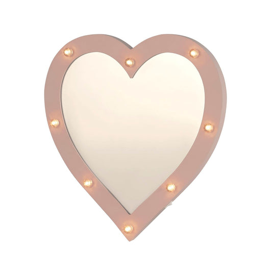 Pink Heart LED Light Mirror