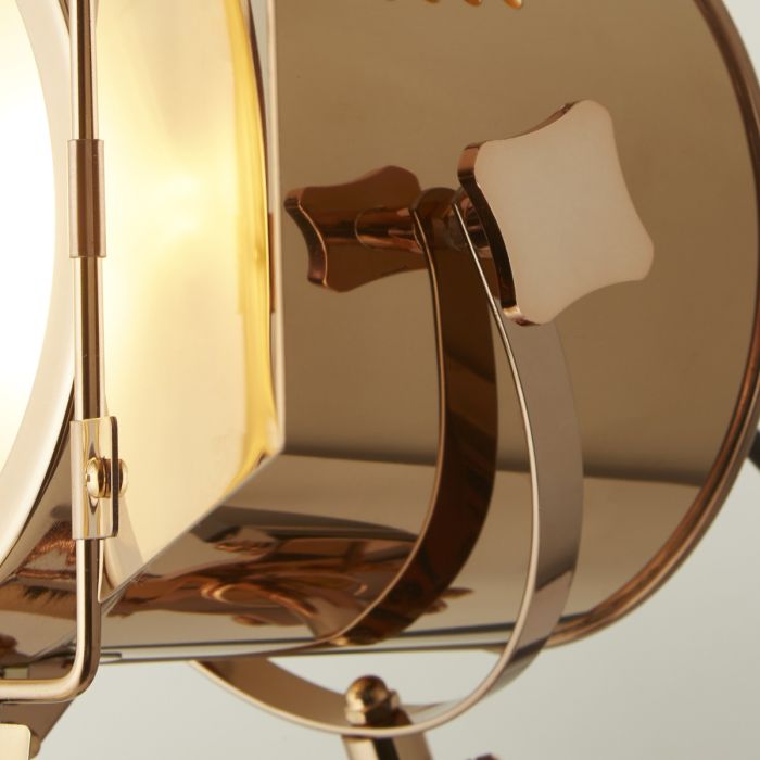 Copper And Black Spotlight Tripod Table Lamp