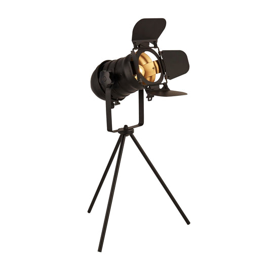 Black Spotlight Tripod Table Lamp