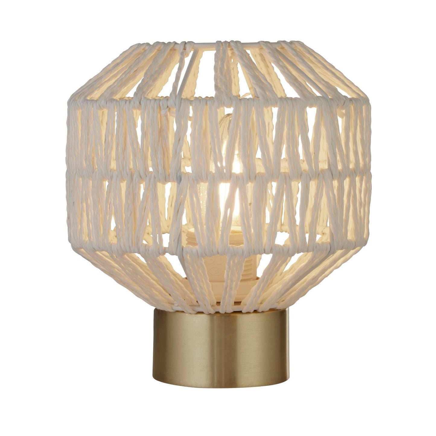 White And Gold Woven Table Lamp