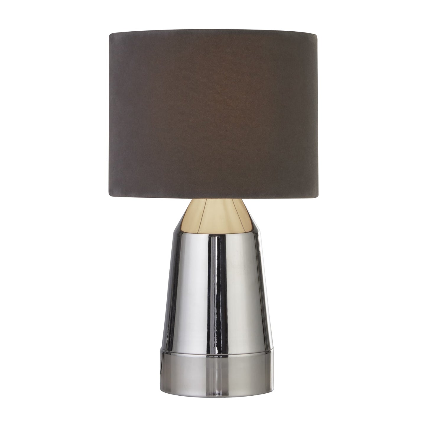 Chrome Table Lamp with Grey Shade