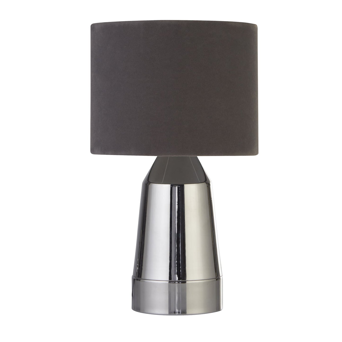 Chrome Table Lamp with Grey Shade