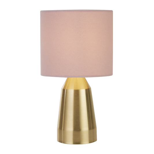 Gold Table Lamp with Blush Pink Shade