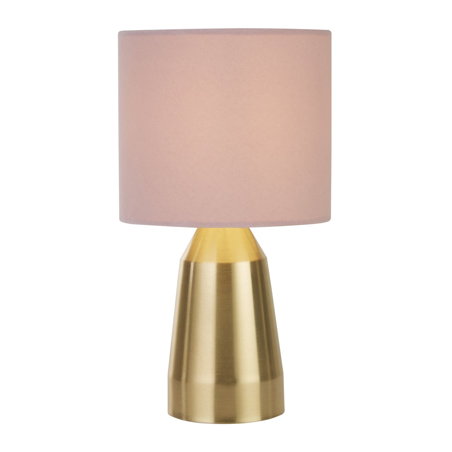 Gold Table Lamp with Blush Pink Shade