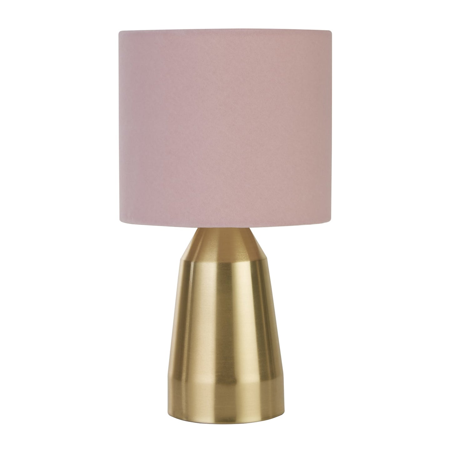 Gold Table Lamp with Blush Pink Shade