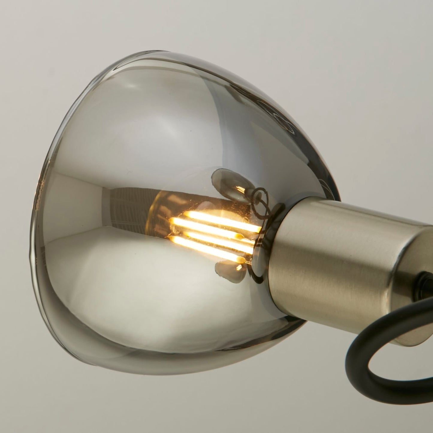 Smoke Satin Nickel And Black 3 Light Ceiling Fixture