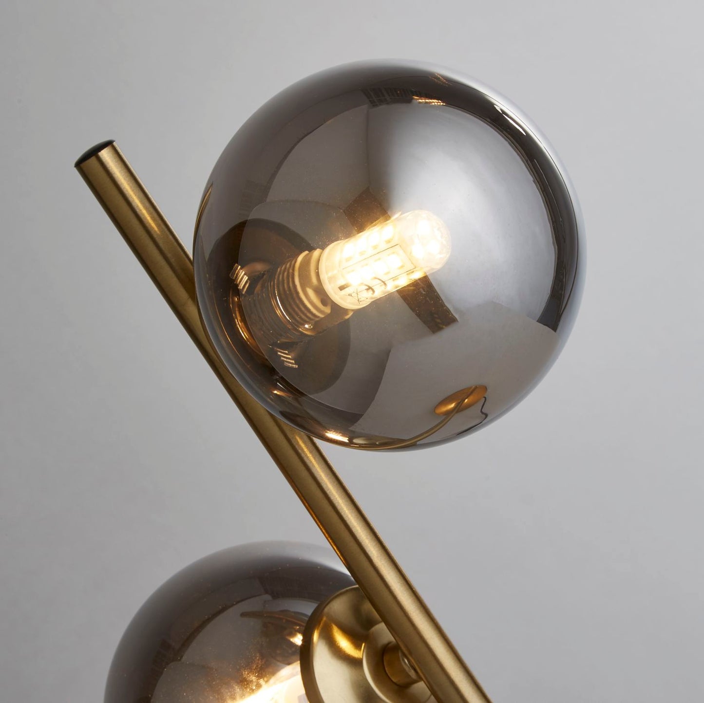 Brass And Smoke Table Lamp