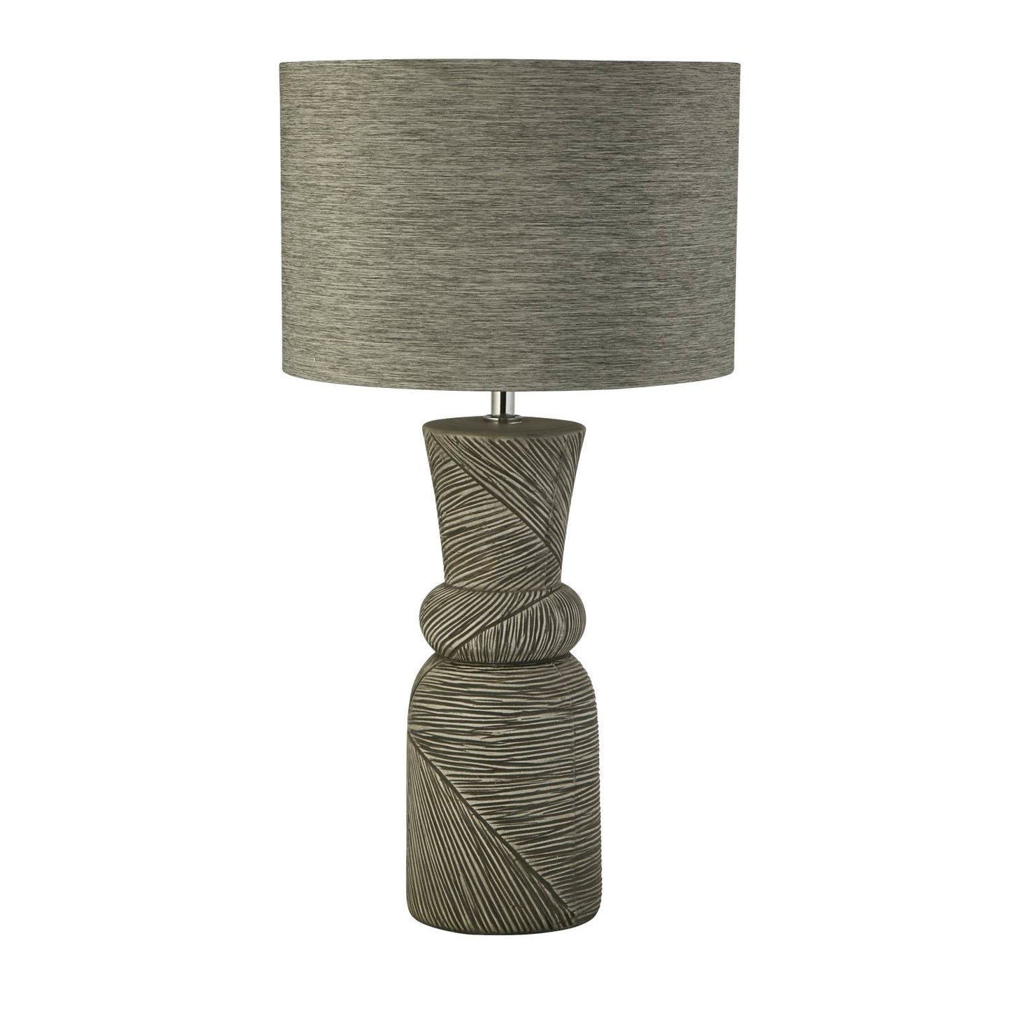 Grey Ceramic Textured Table Lamp