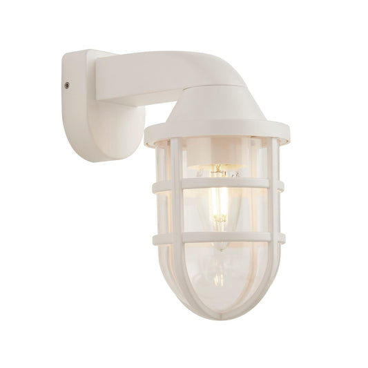 White Cage Outdoor Light Wall Bracket