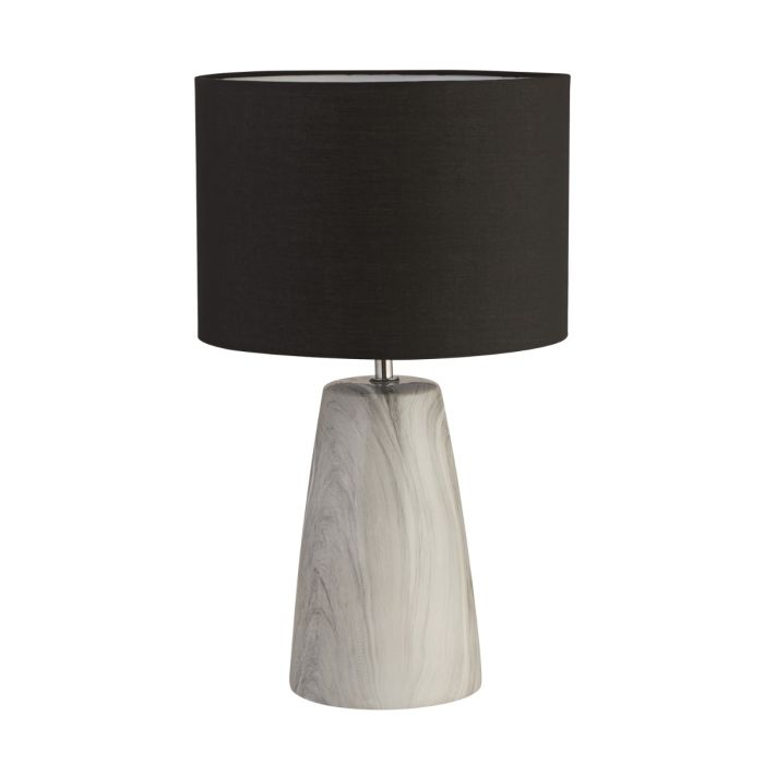 Marble Effect Table Lamp With Black Shade