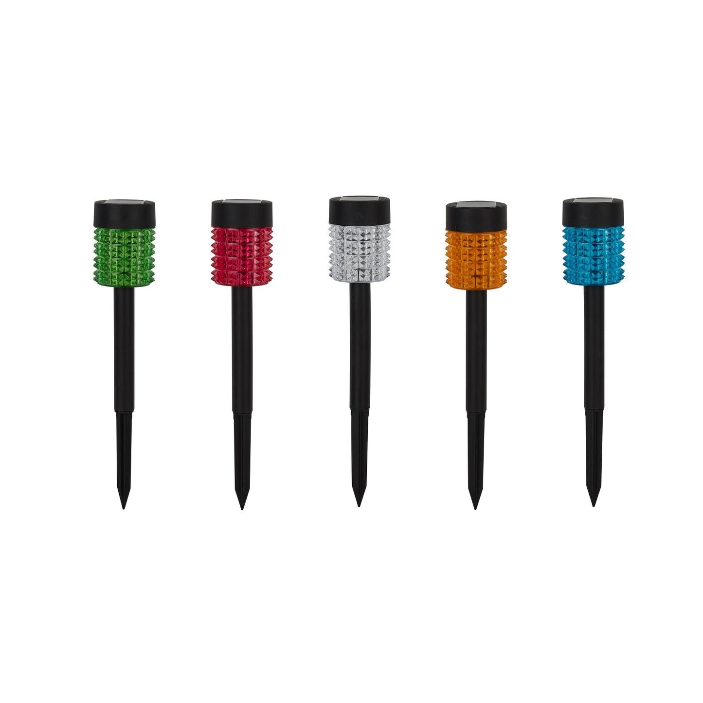 Multicolour Outdoor Solar LED Stake Lights (Set of 5)