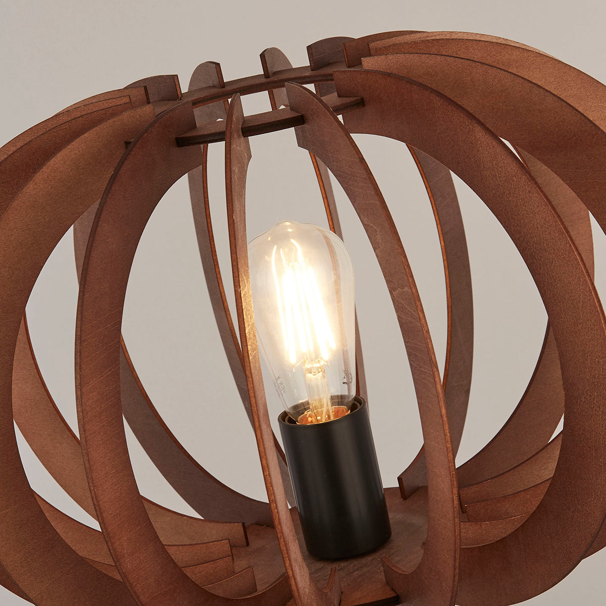 Contemporary Walnut Floor Lamp