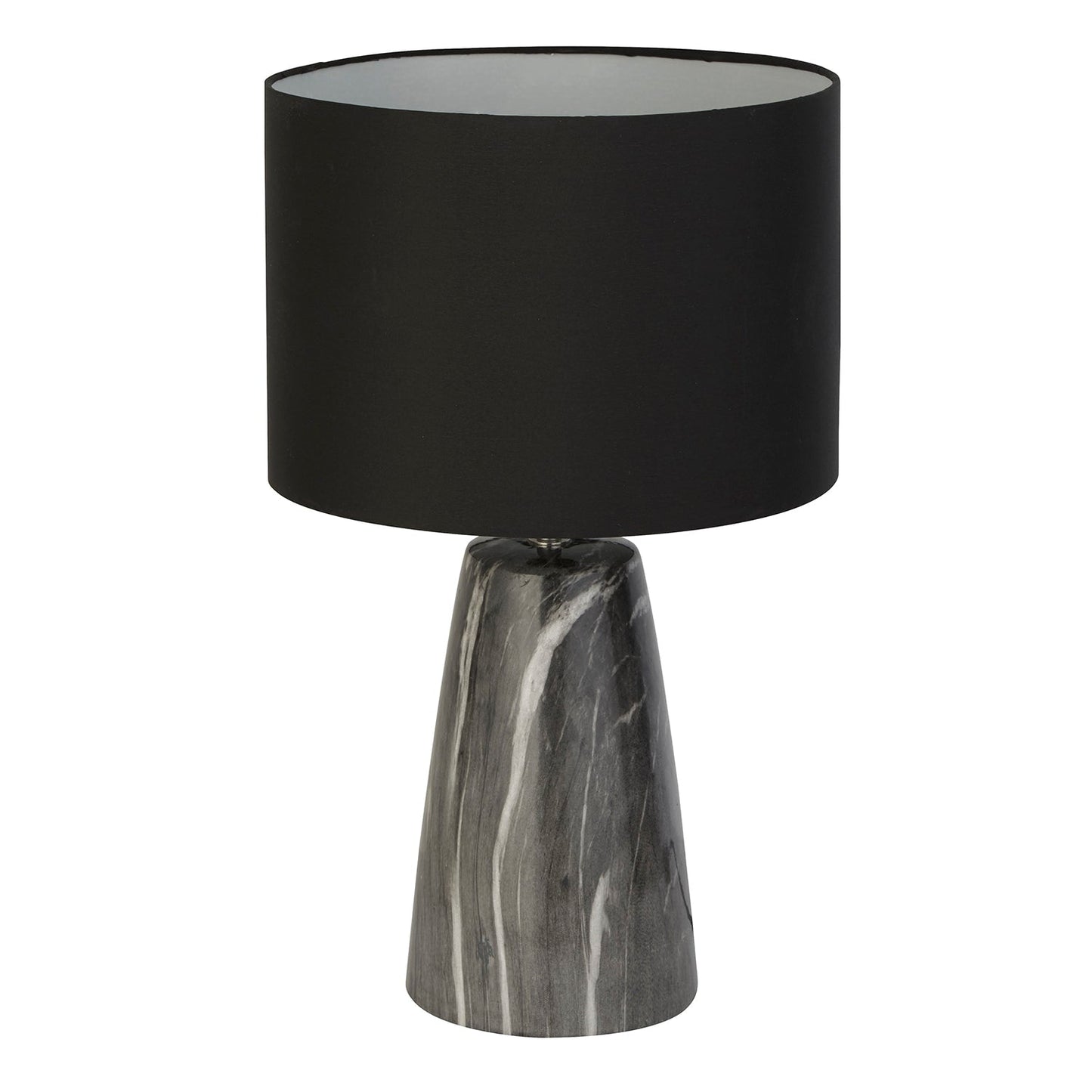Marble Effect Table Lamp with Black Shade