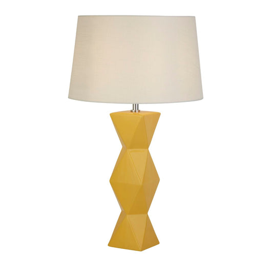 Ochre Contemporary Table Lamp with White Shade