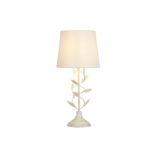 Cream Decorative Metal Leaf Table Lamp