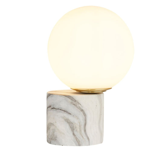 Ceramic Lamp With Opal Glass Shade