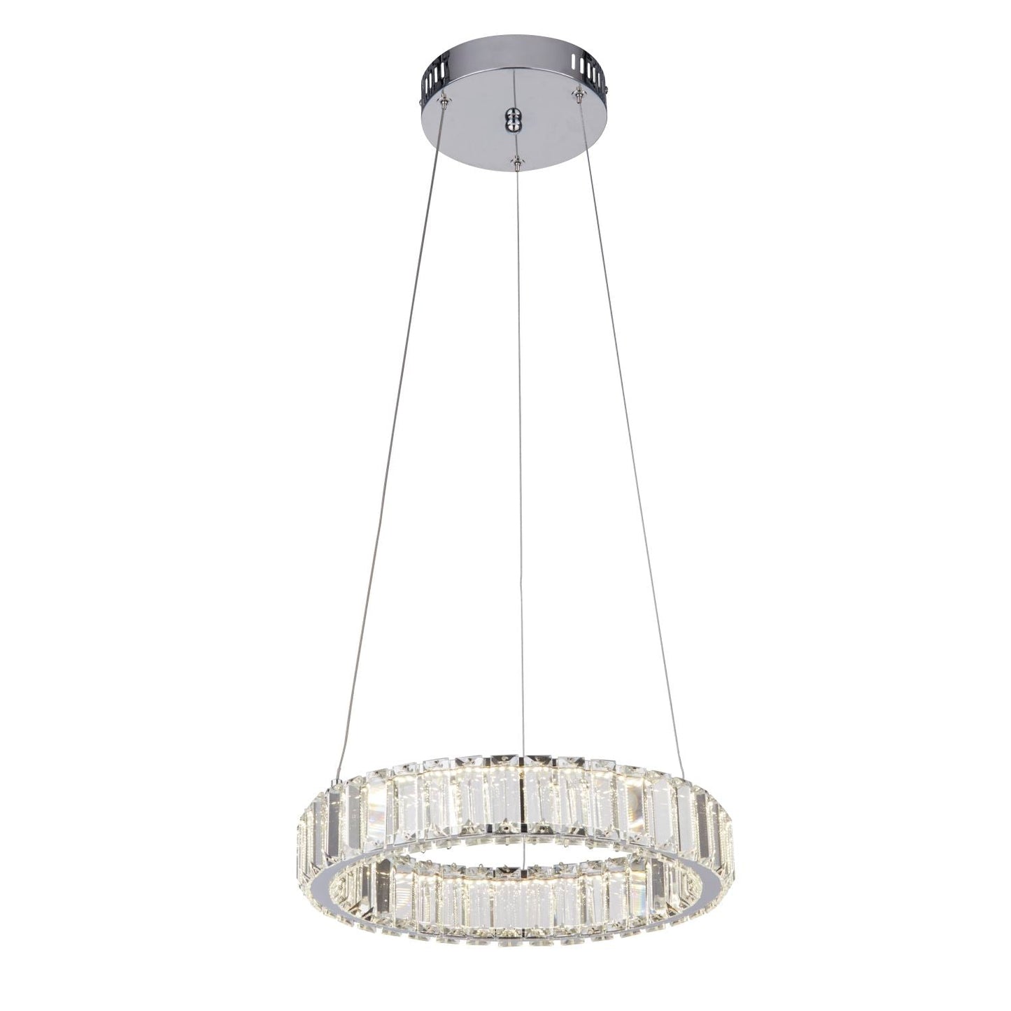 Glass Trim Chrome Pendant Ceiling Light