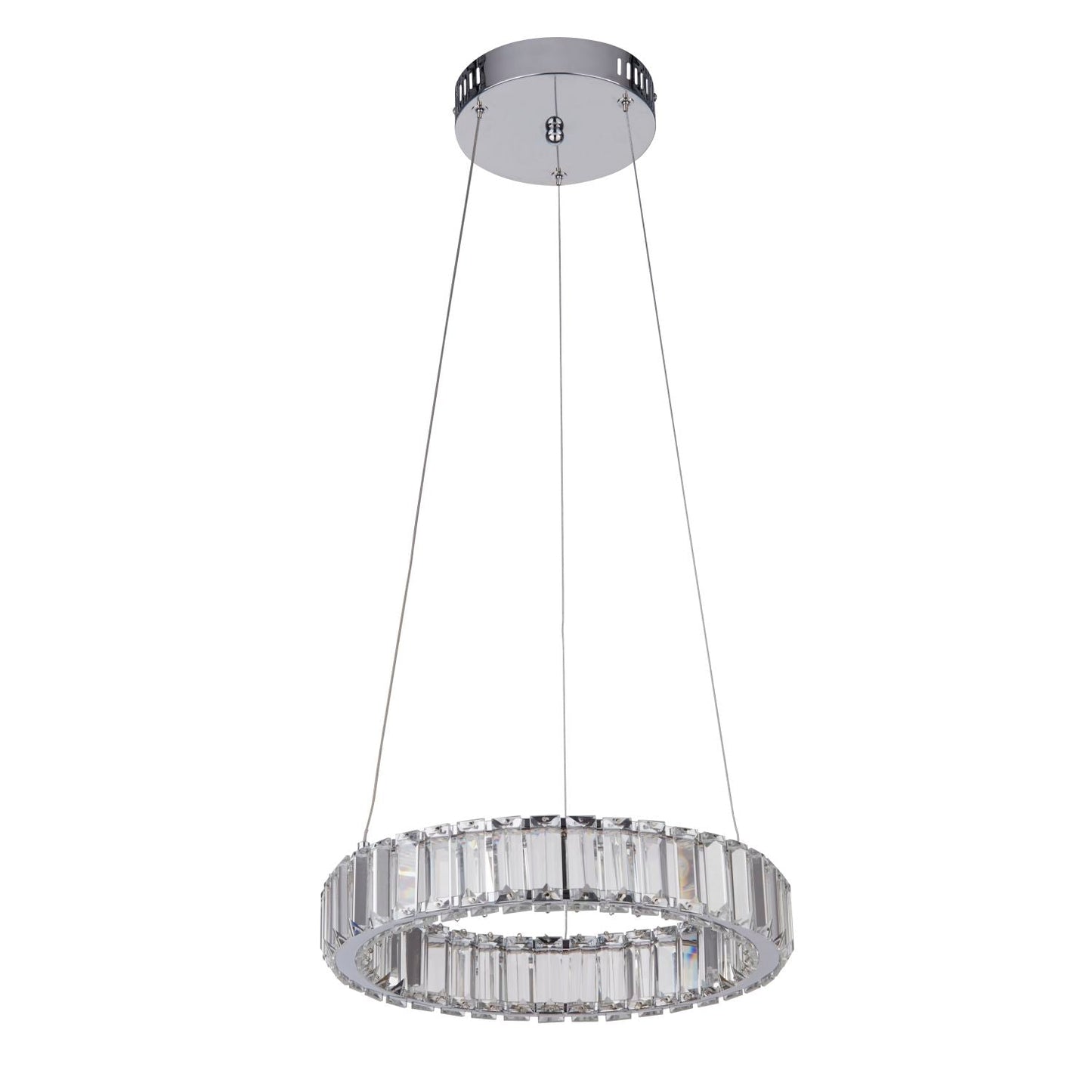 Glass Trim Chrome Pendant Ceiling Light