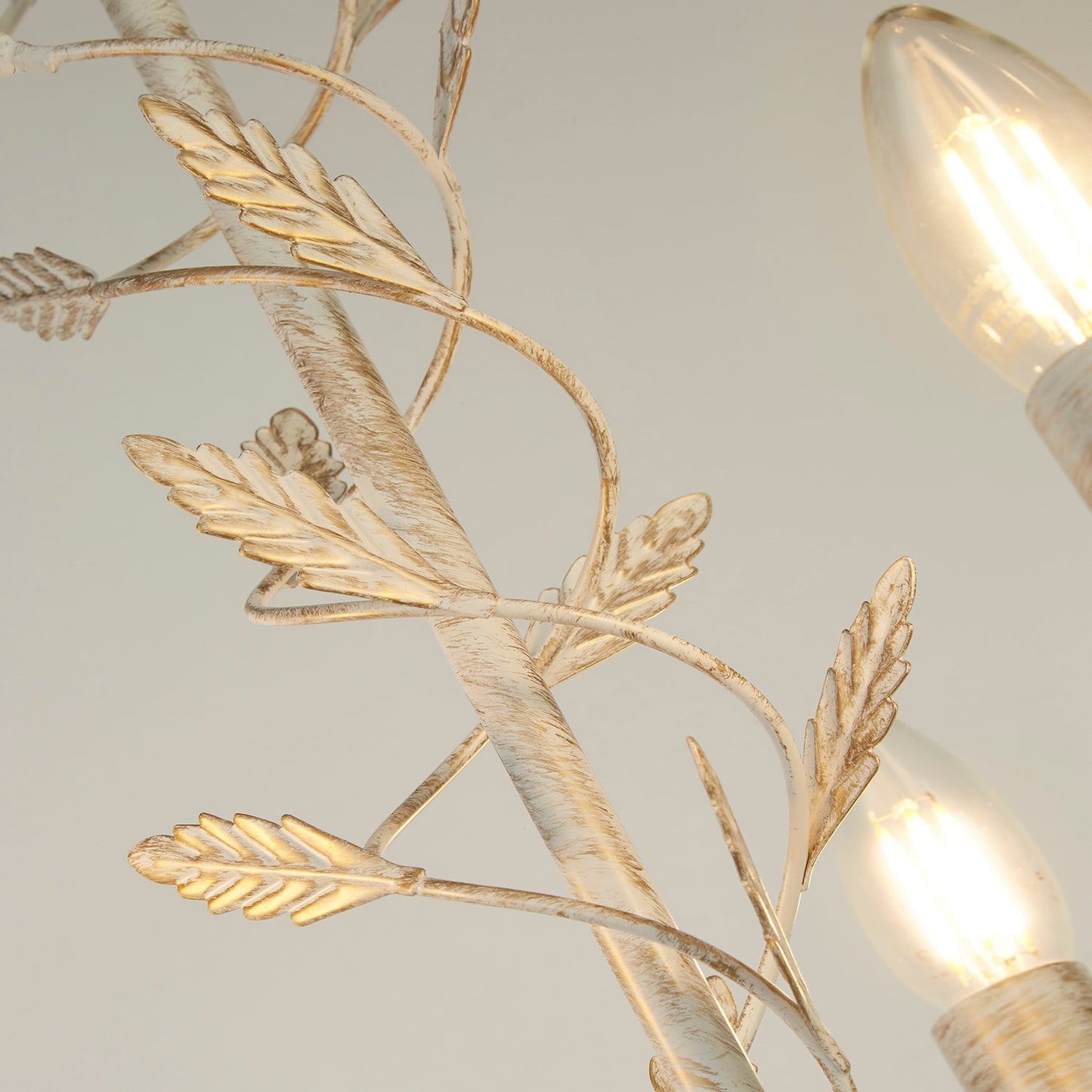 Cream Decorative Metal Leaf Ceiling Light