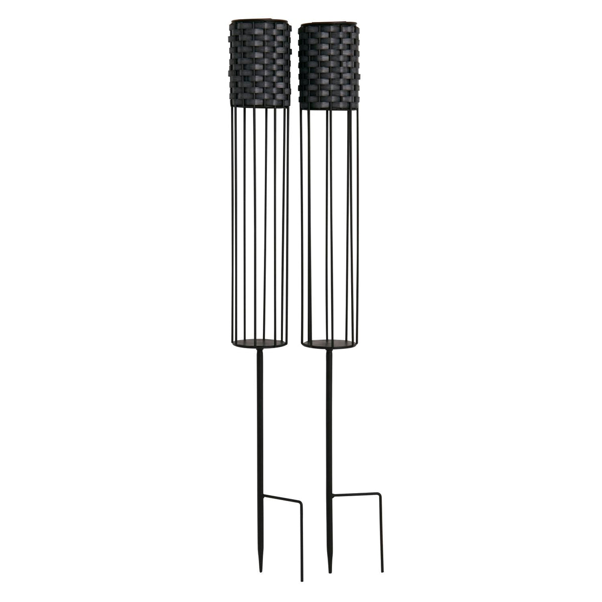 Solar Rattan Stake Rattan Solar Stake Light - Set Of 2 – Julian Charles Home
