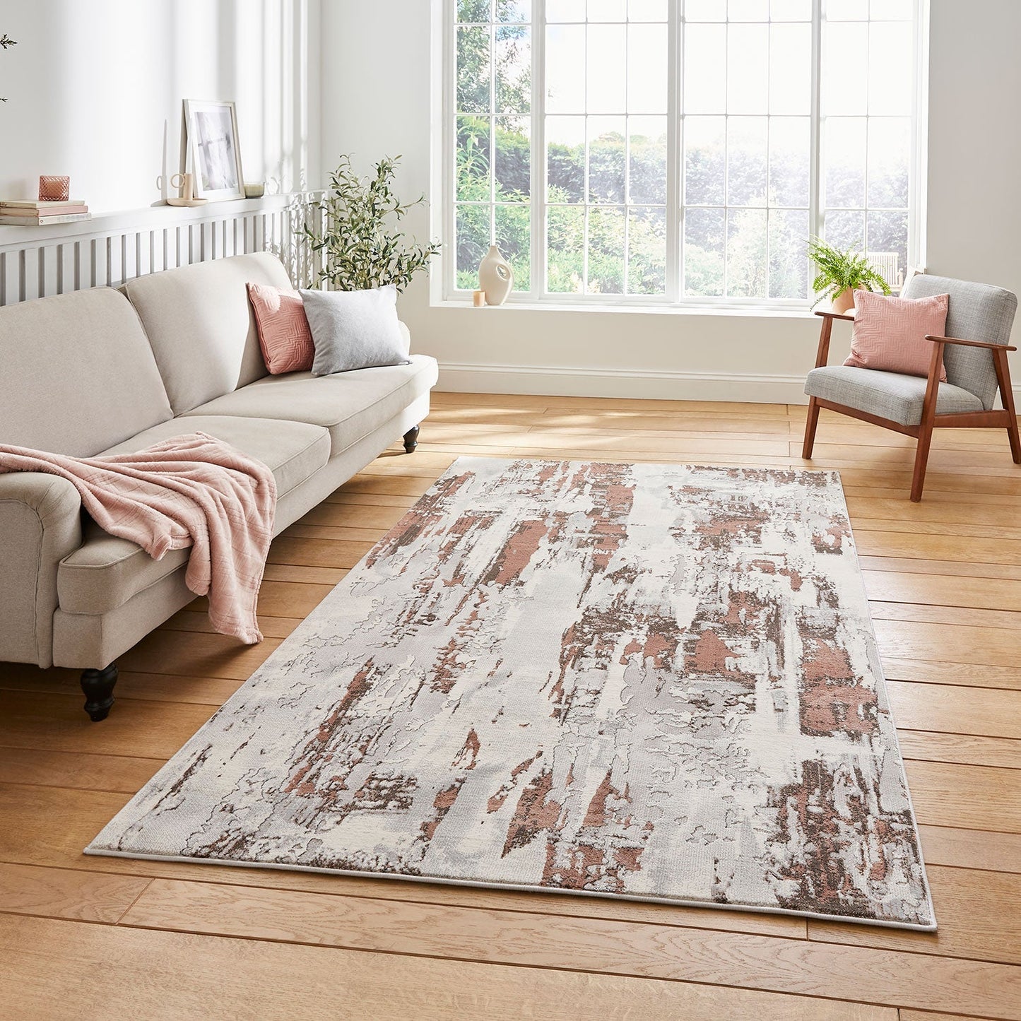 Apollo GR579 Grey/Rose Rug