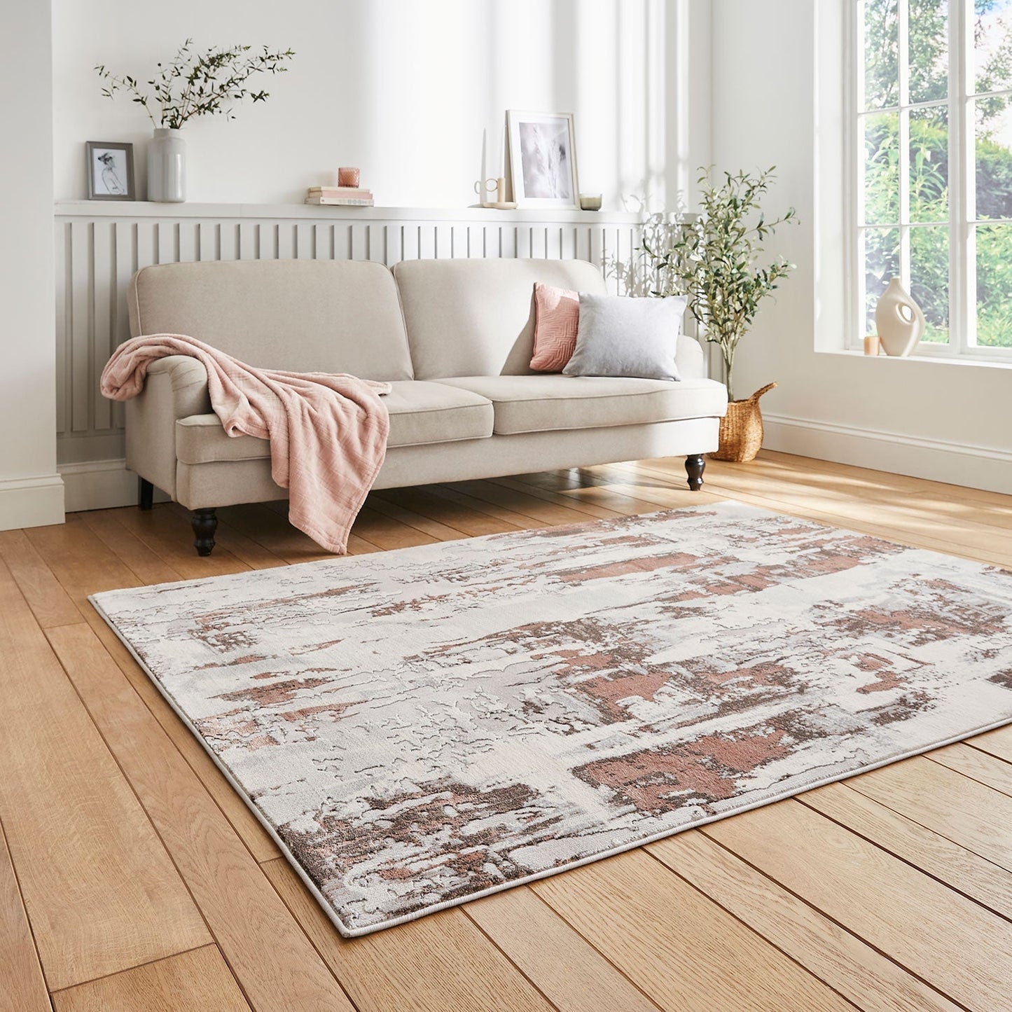 Apollo GR579 Grey/Rose Rug