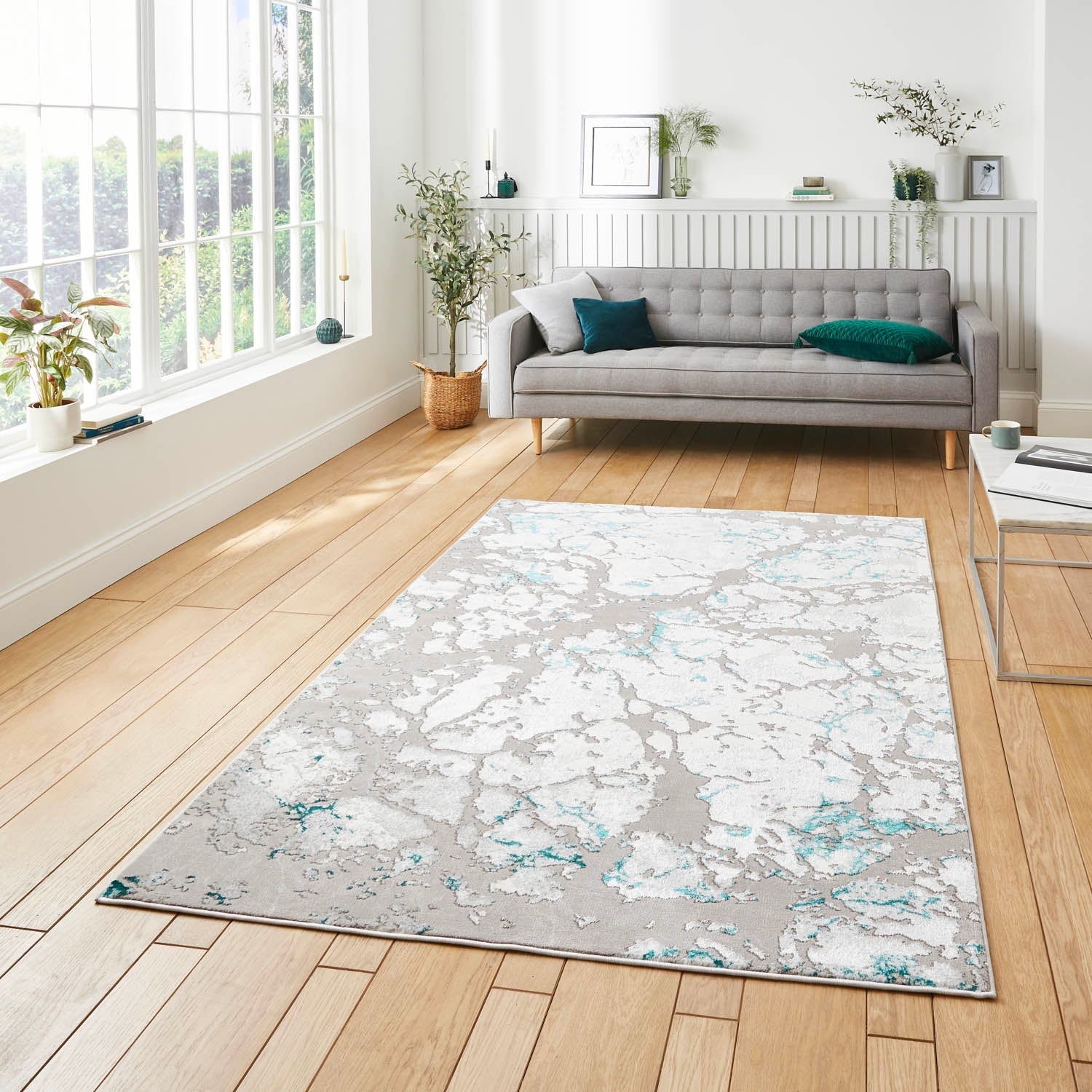 Apollo 2677 Grey/Green Rug – Julian Charles Home