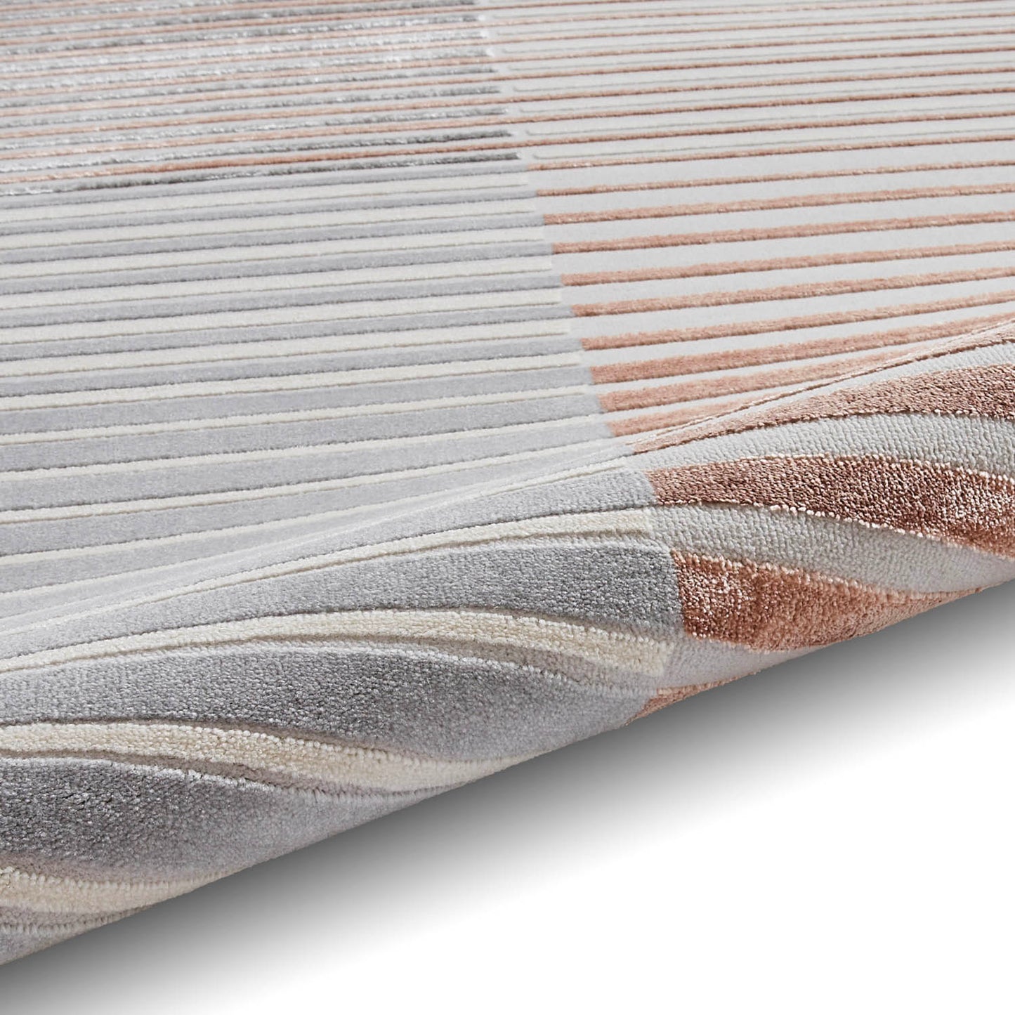 Apollo 2681 Grey/Rose Stripe Rug