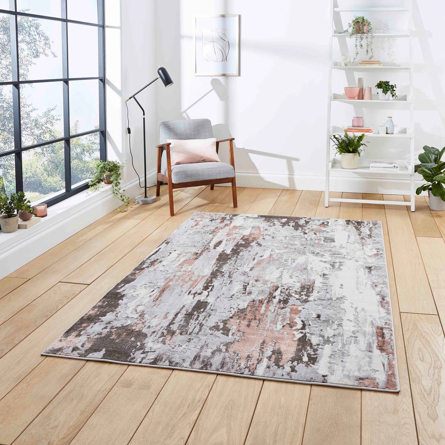 Apollo GR580 Grey/Rose Rug – Julian Charles Home