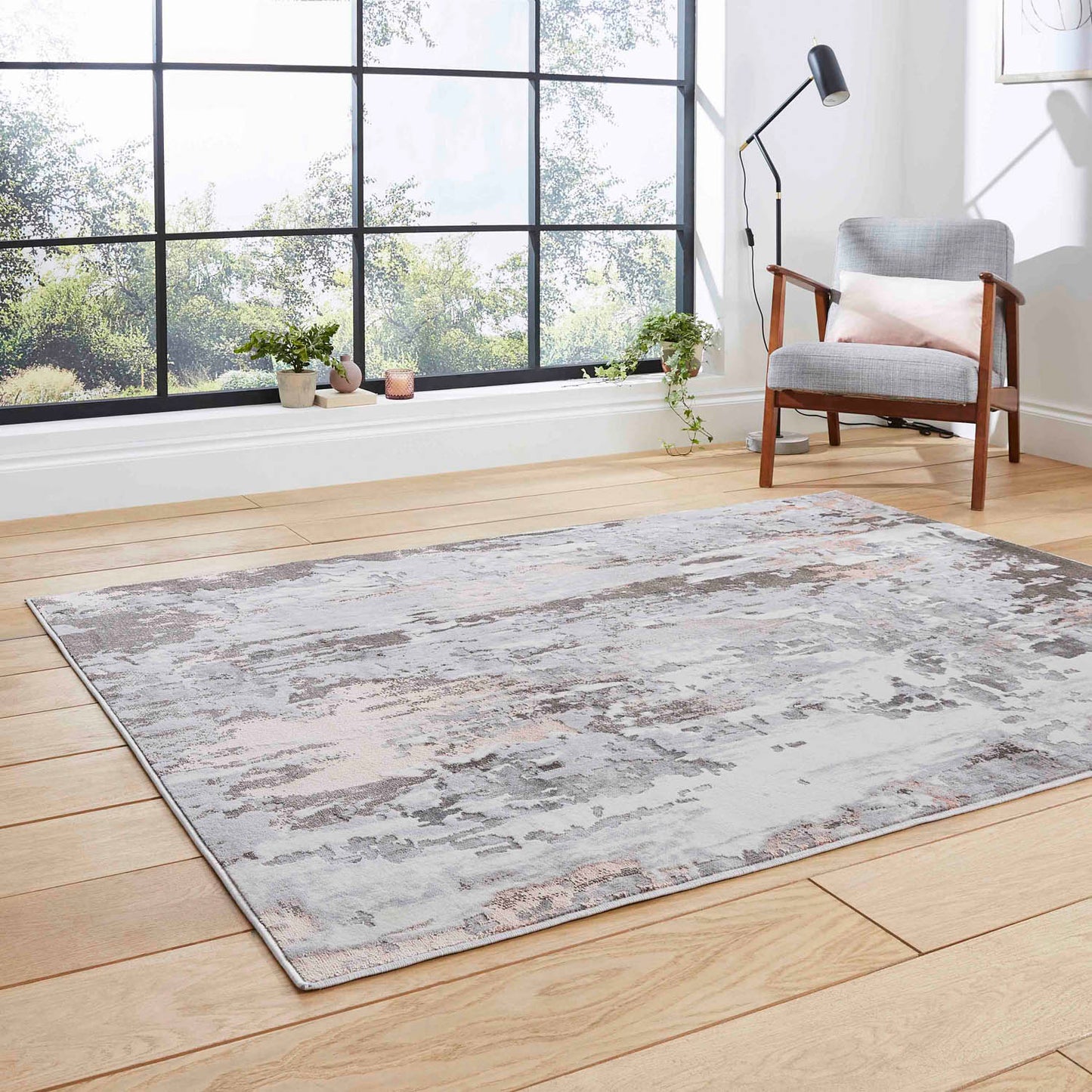 Apollo GR580 Grey/Rose Rug