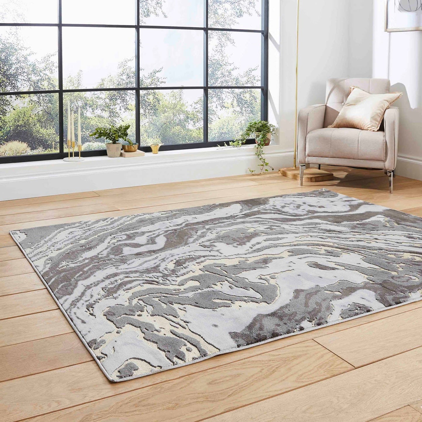 Apollo GR584 Grey/Gold Rug