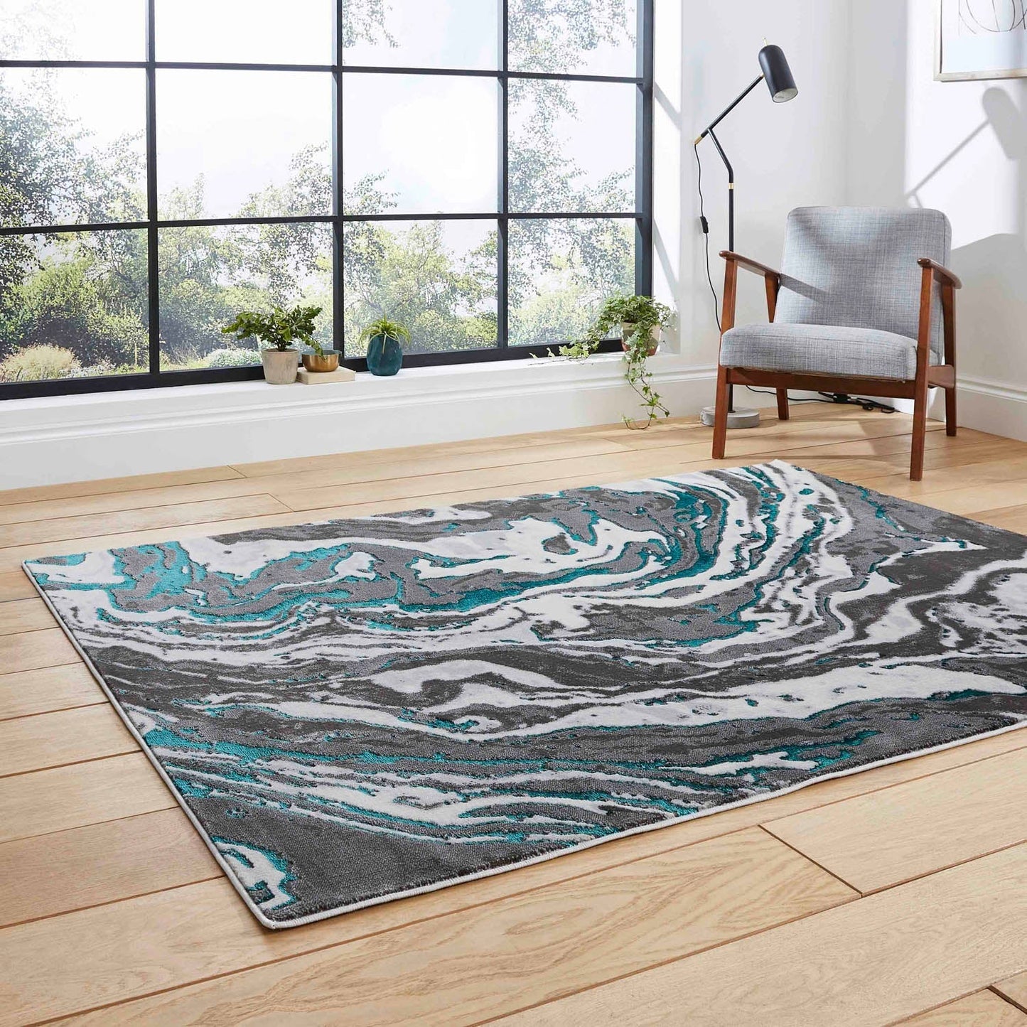 Apollo GR584 Grey/Green Rug