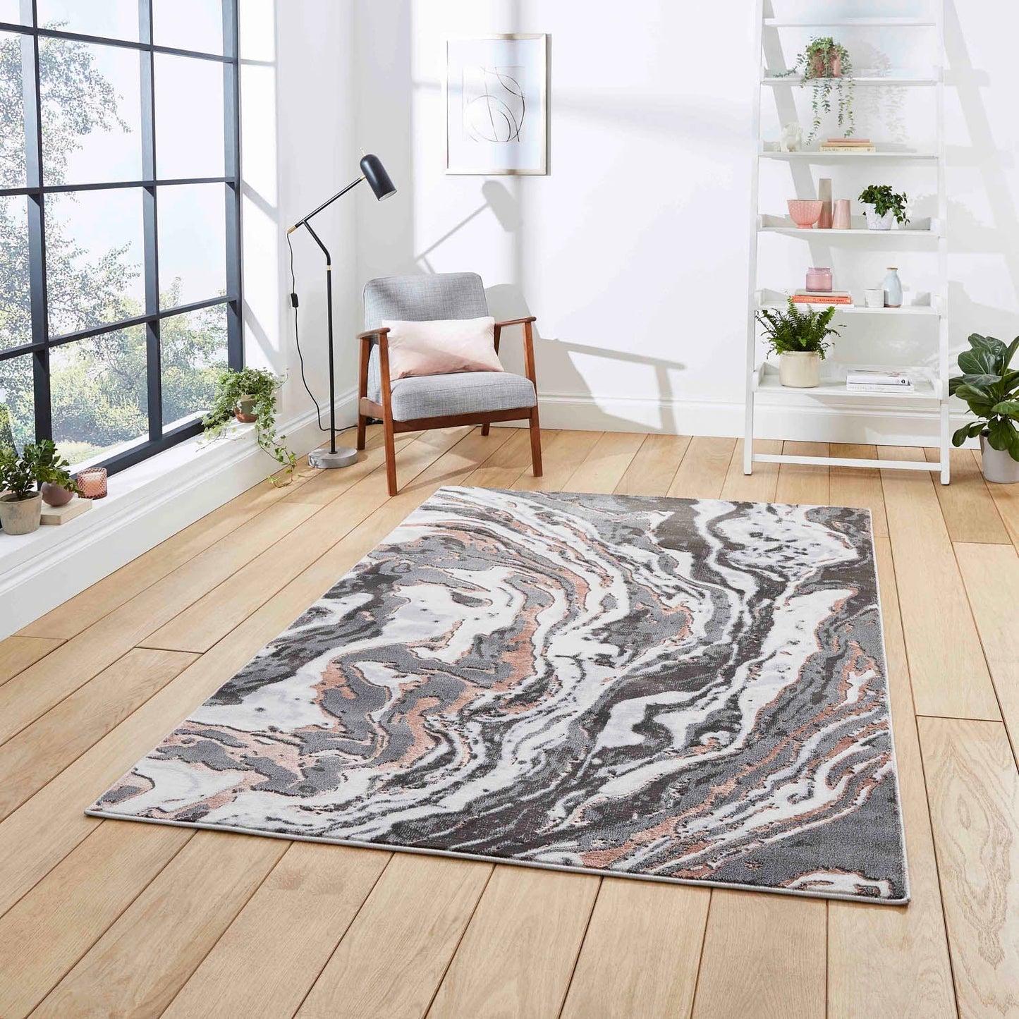 Apollo GR584 Grey/Rose Rug