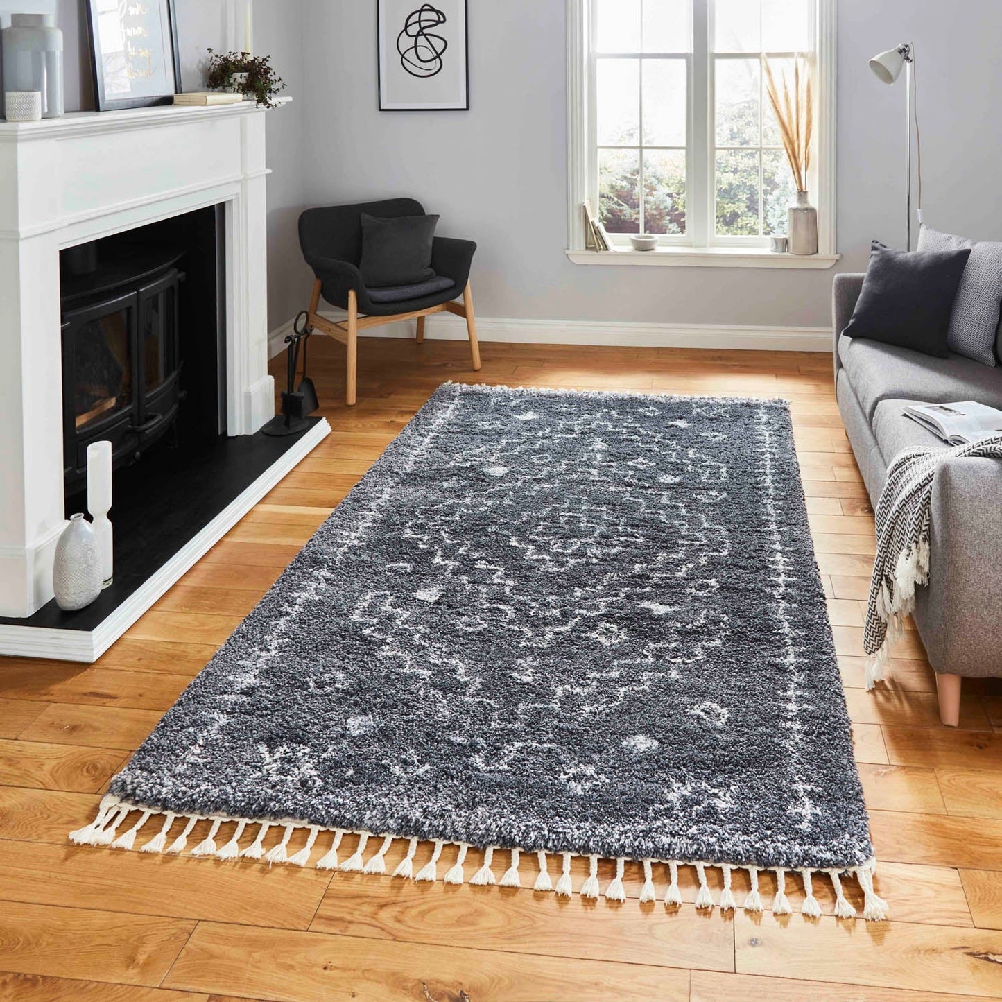 Aspen 1537 Grey Shaggy Rug