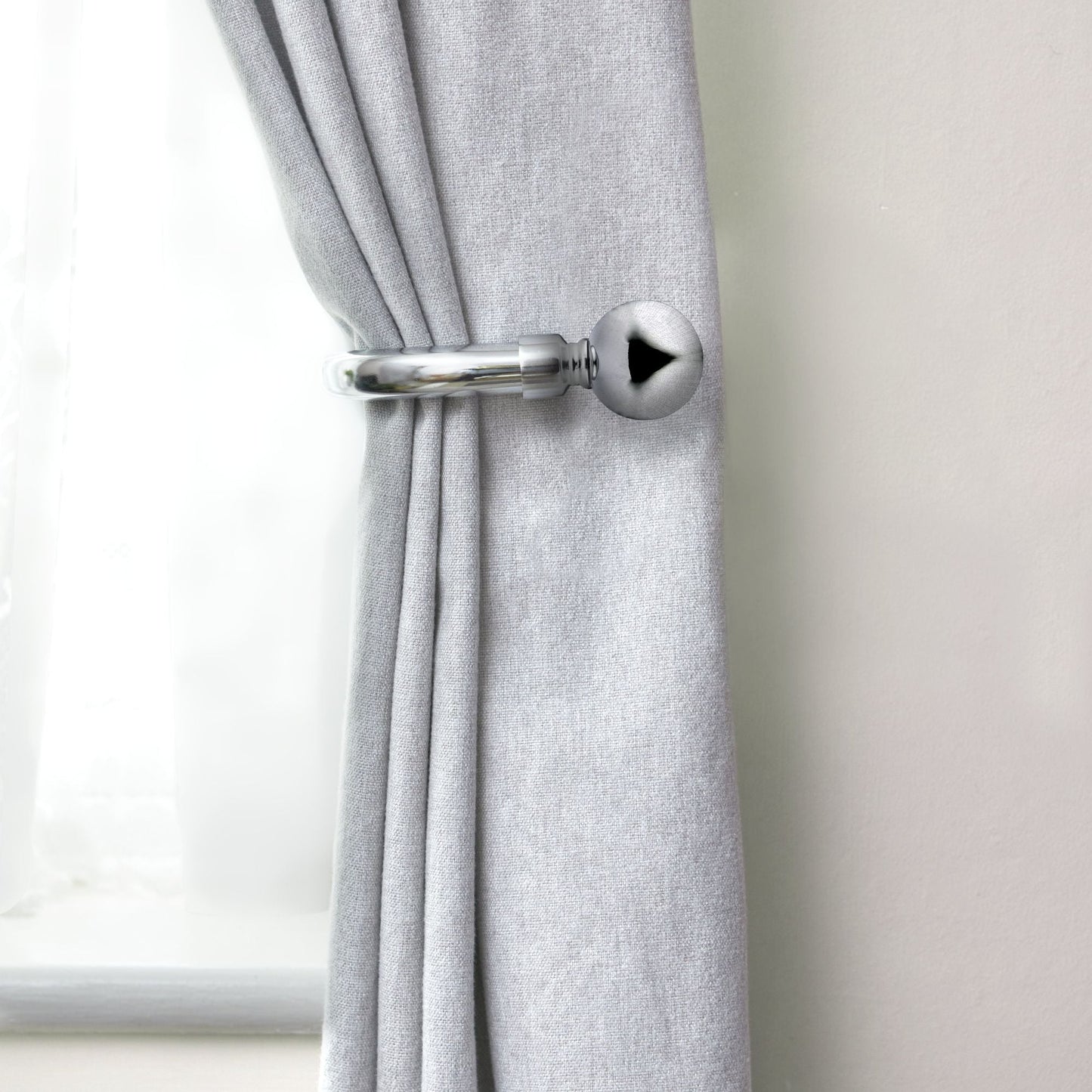 Chrome Ball Curtain Holdbacks (Pair)