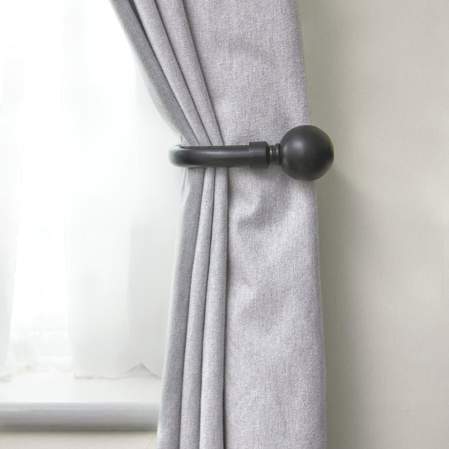 Matt Black Ball Curtain Holdbacks (Pair)