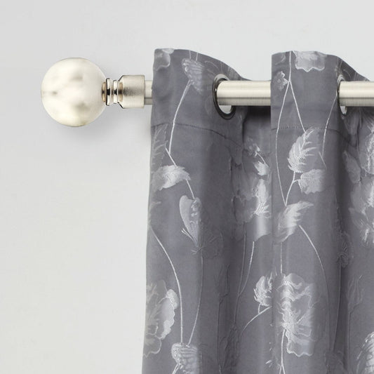 Brushed Silver Ball Extendable Curtain Pole