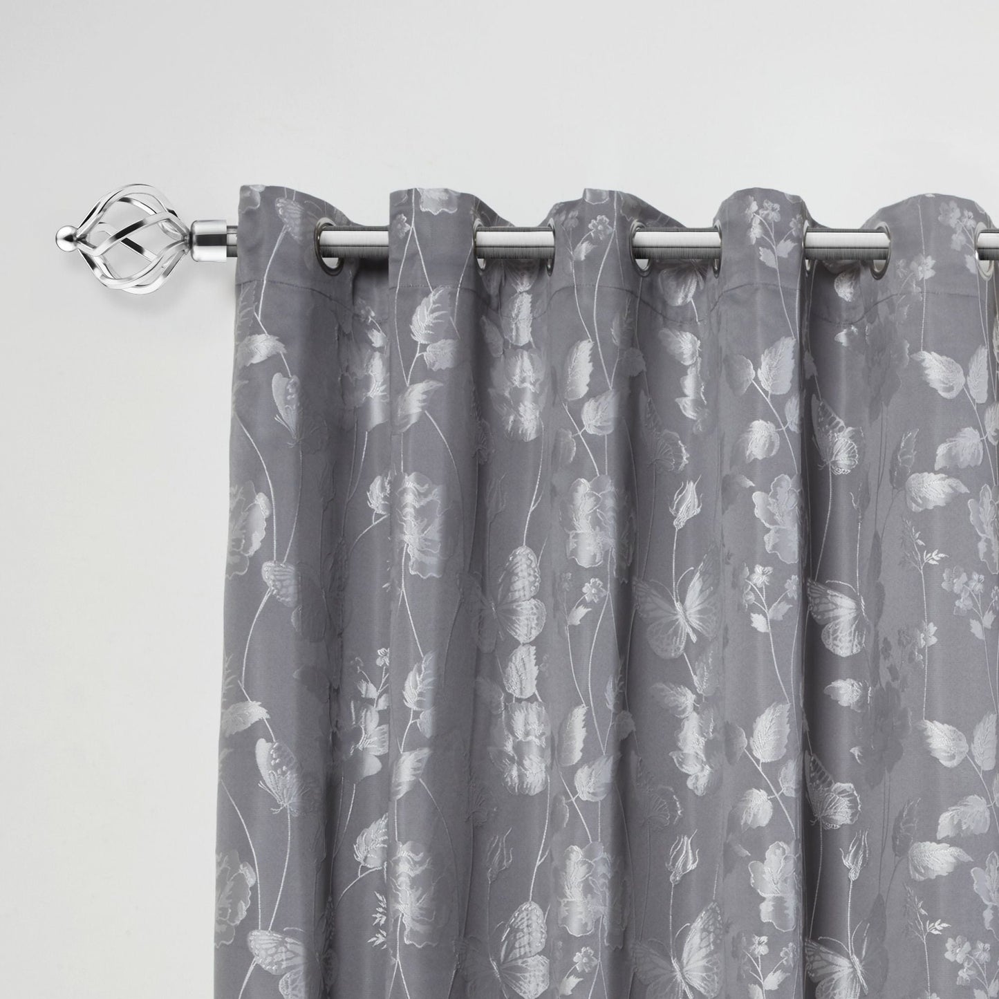 Chrome Bird Cage Extendable Curtain Pole