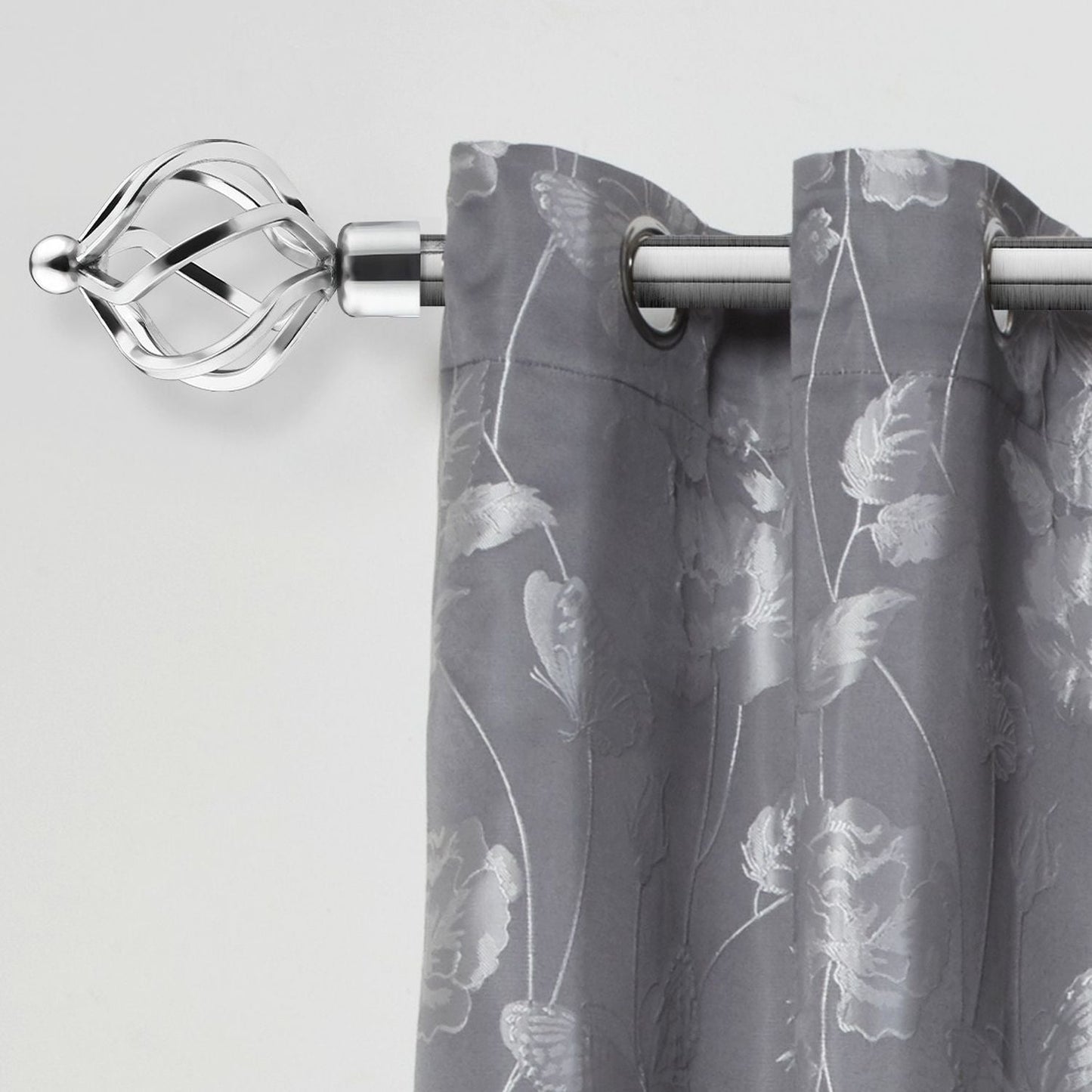 Chrome Bird Cage Extendable Curtain Pole