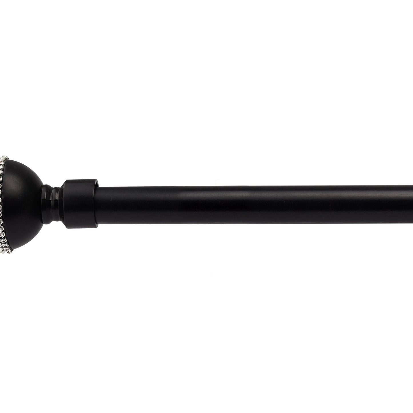 Matt Black Bling Diamond Extendable Curtain Pole