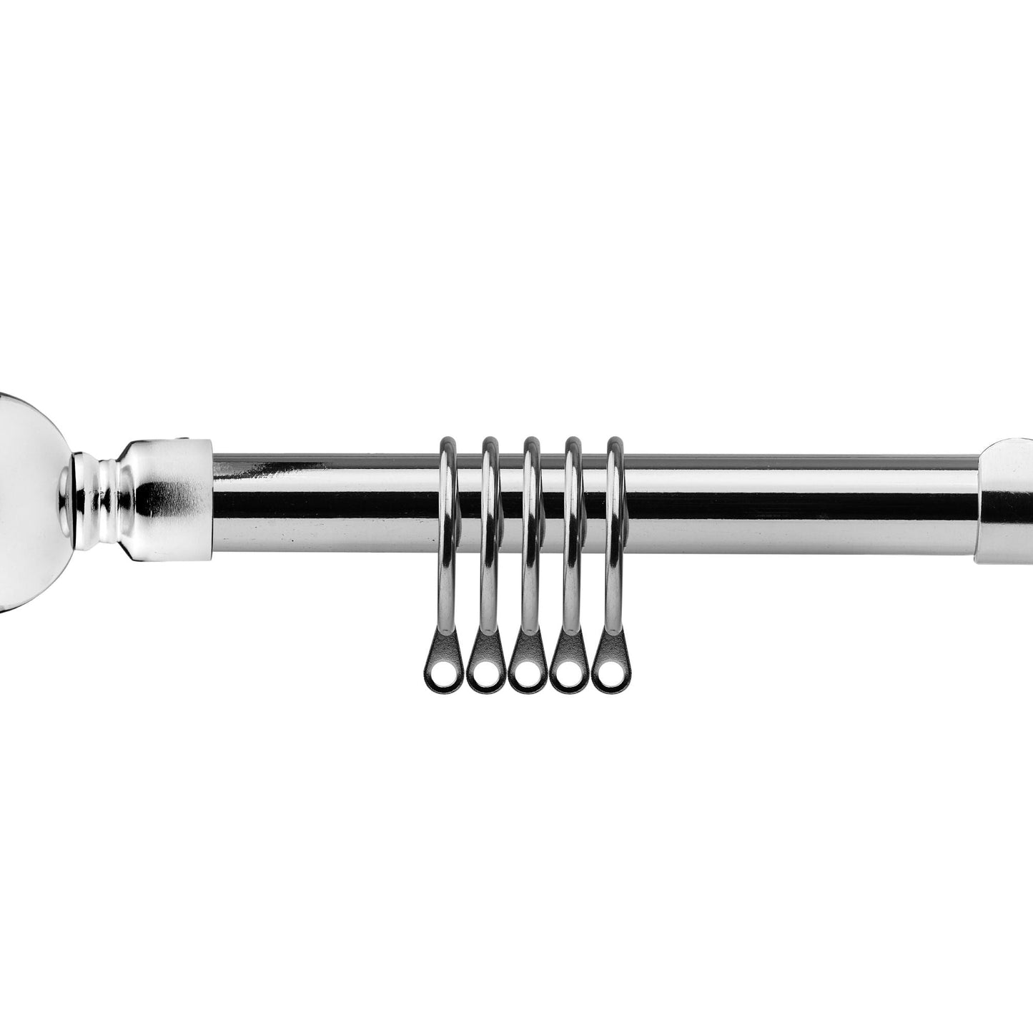 Chrome Bling Diamond Extendable Curtain Pole with Rings