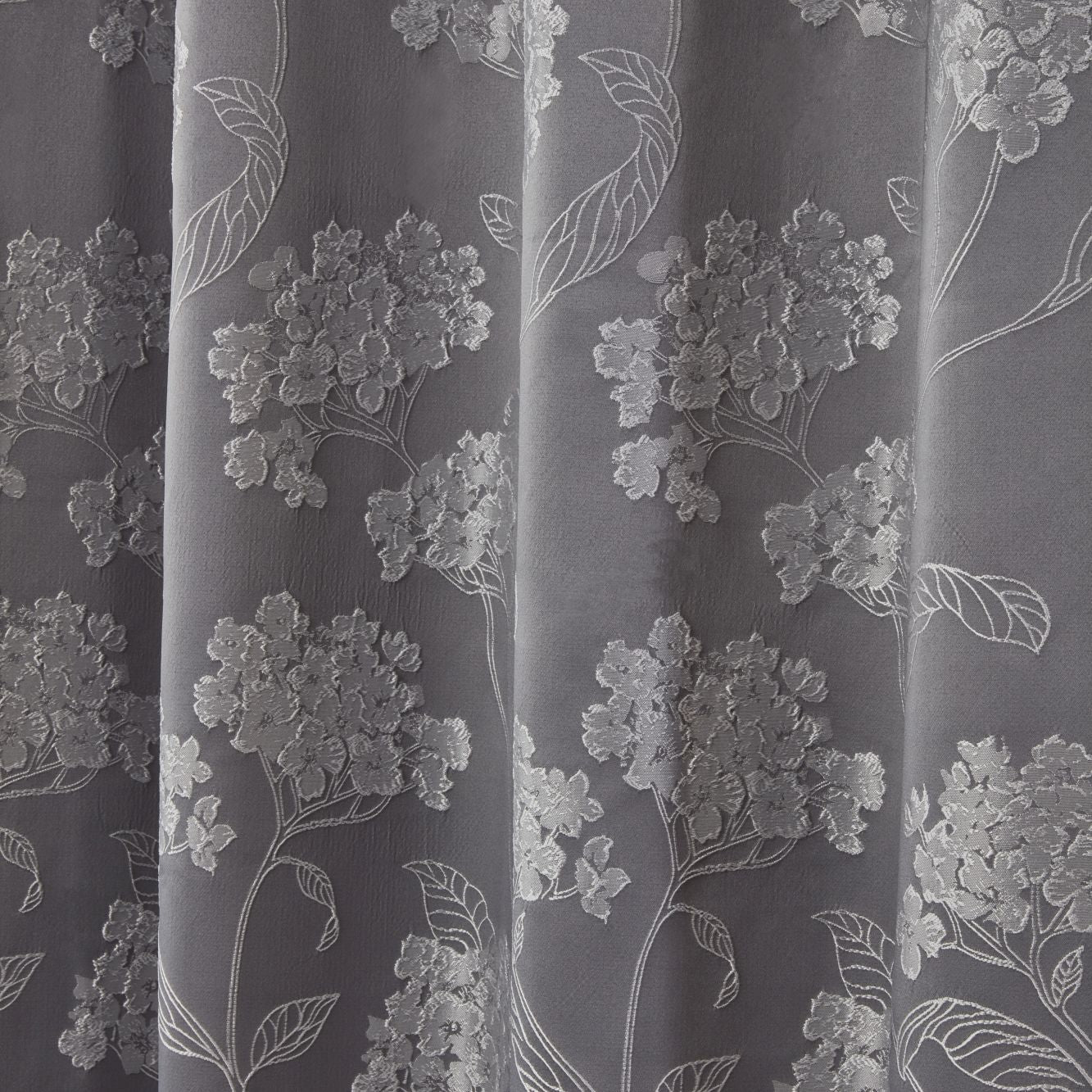 Blossom Silver Lined Eyelet Jacquard Curtains