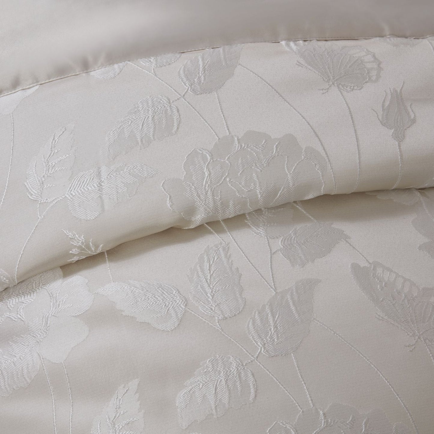 Butterfly Meadow Cream Embellished Jacquard Quilted Bedspread Set