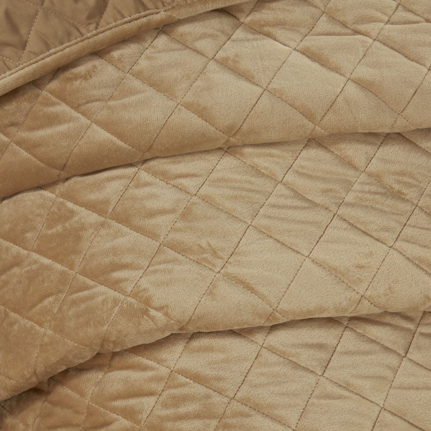 Regent Ochre Quilted Soft Touch Velvet Bedspread Set