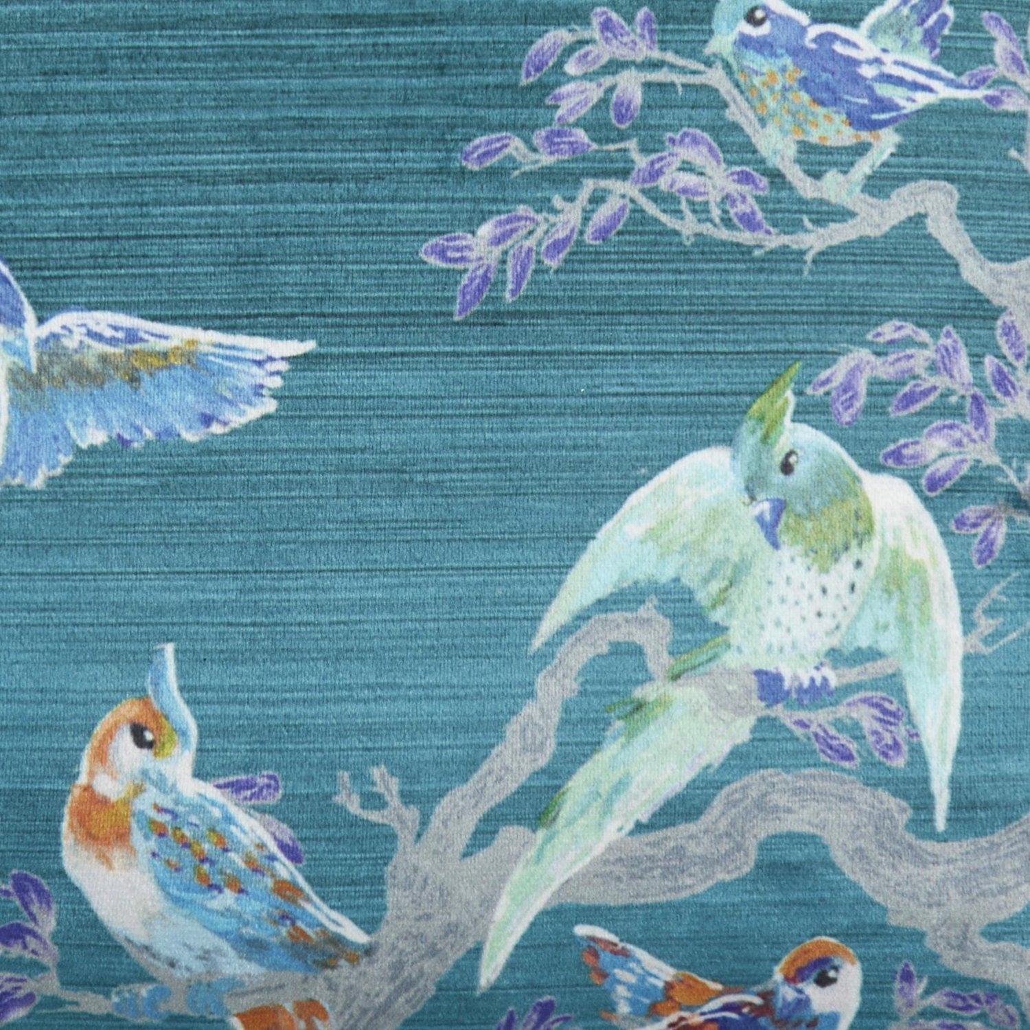 Laurence Llewelyn-Bowen Birdity Absurdity Blue Velvet Cushion (43cm x