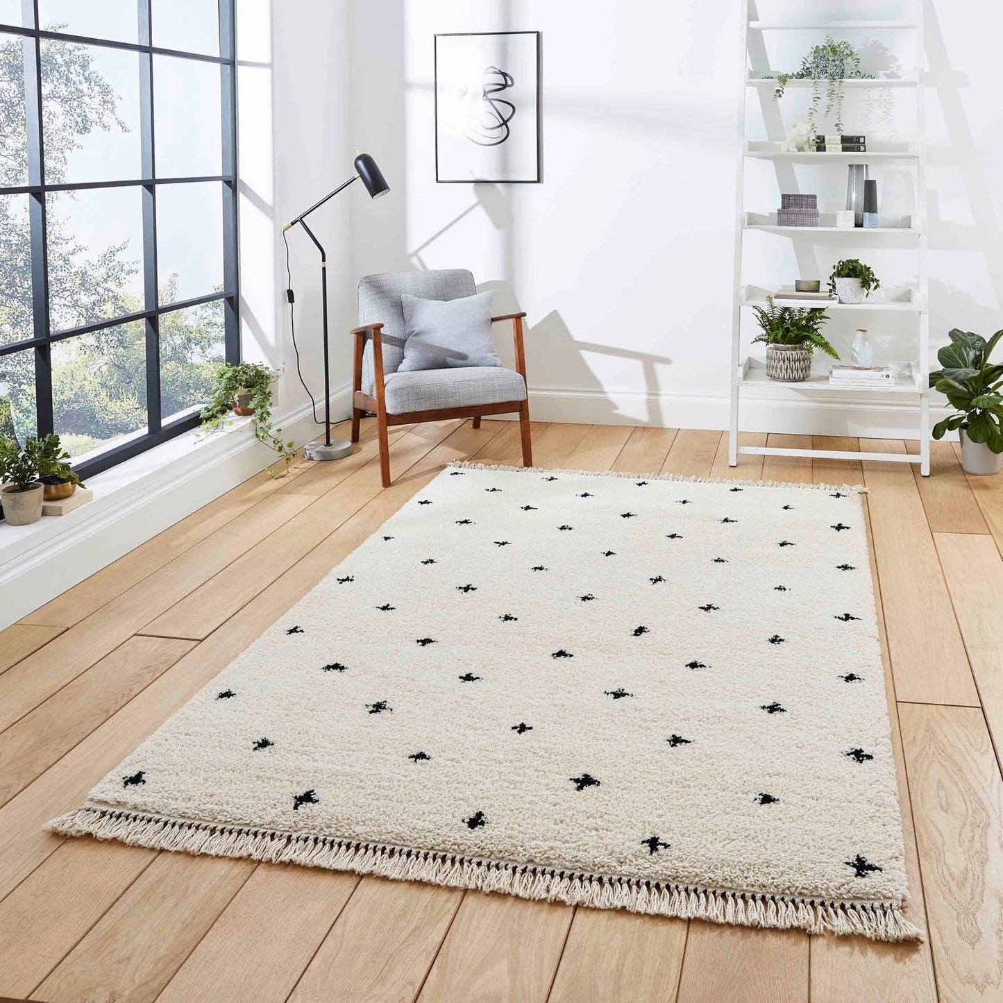 Boho A475 White/Black Rug