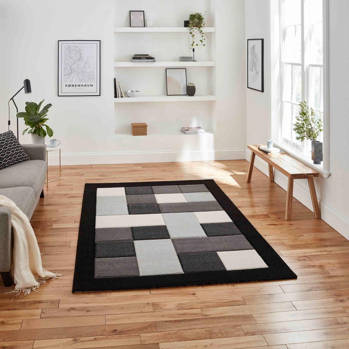 Brooklyn BRK04 Black Grey Rug